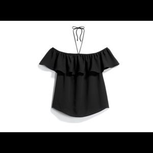 NWT Jack by BB Dakota Black Ruffled Halter!